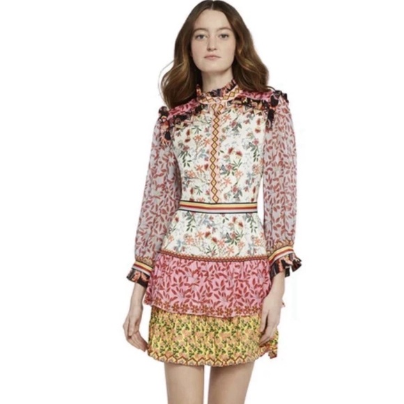 Alice + Olivia Dresses & Skirts - Alice + Olivia Kathy Floral Tiered Mini Dress, Size 6